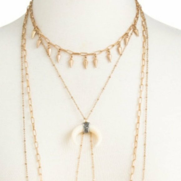 Nordstrom | RUSH BY DENIS & CHARLES Gold Tone Layered Necklace NWT - Picture 3 of 3
